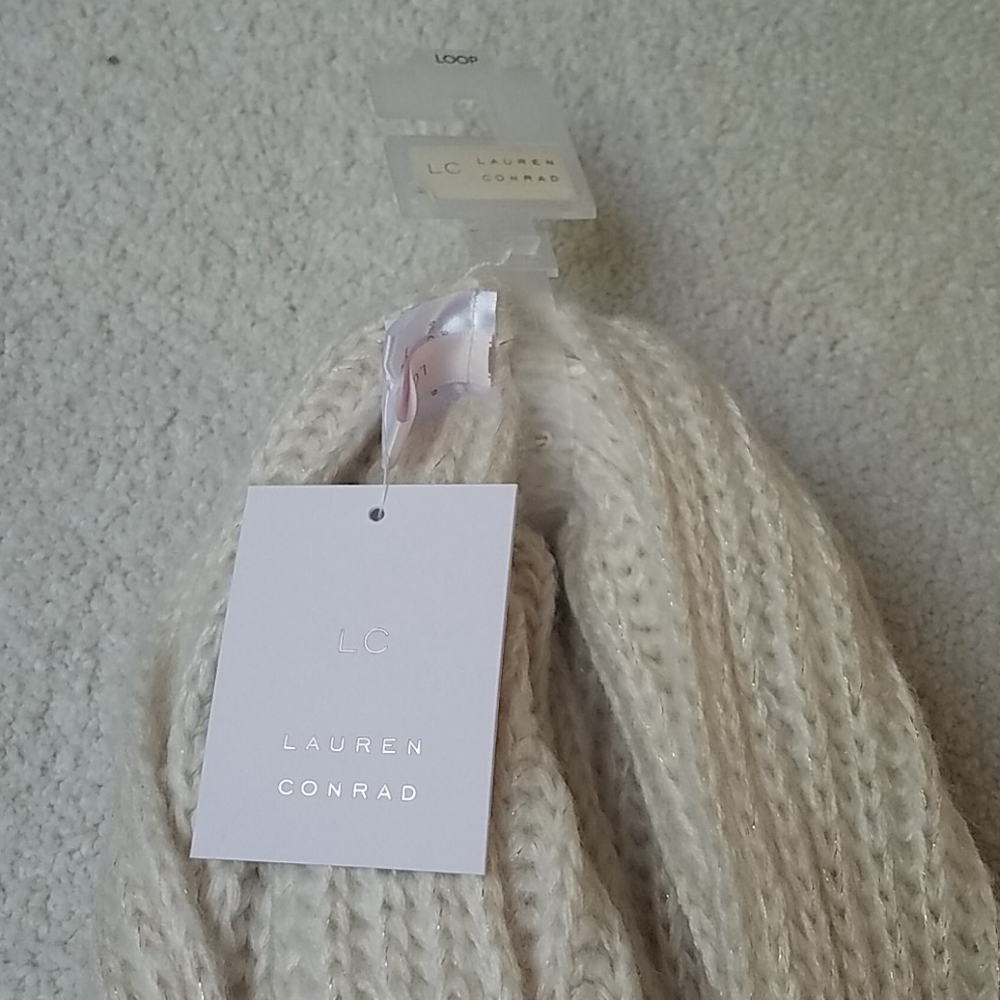 Sold.  3 for $30. Lauren Conrad ivory loop scarf. - Picture 2 of 5